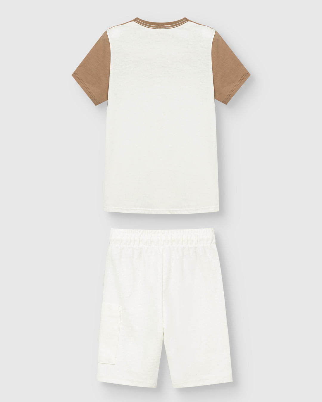 Conjunto Menino Camiseta Bicolor E Bermuda Em Moletom Sarjado - Carinhoso - Imagem 6