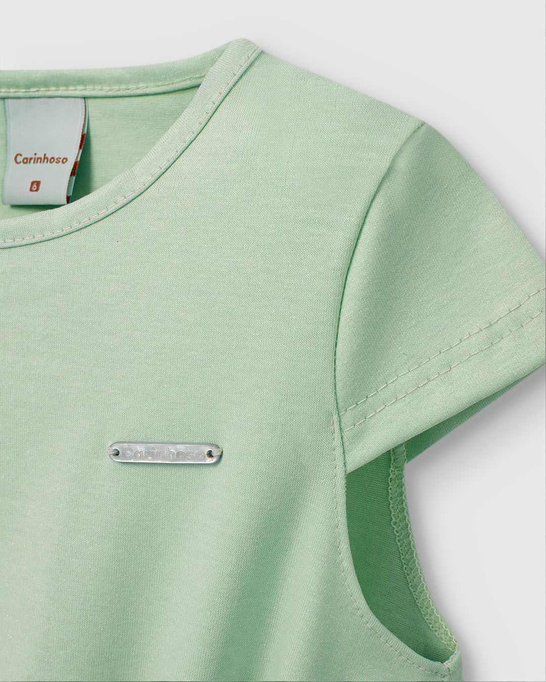 Vestido Menina Rodado Cintura Com Elástico Em Algodão Glitter - Carinhoso - Imagem 9