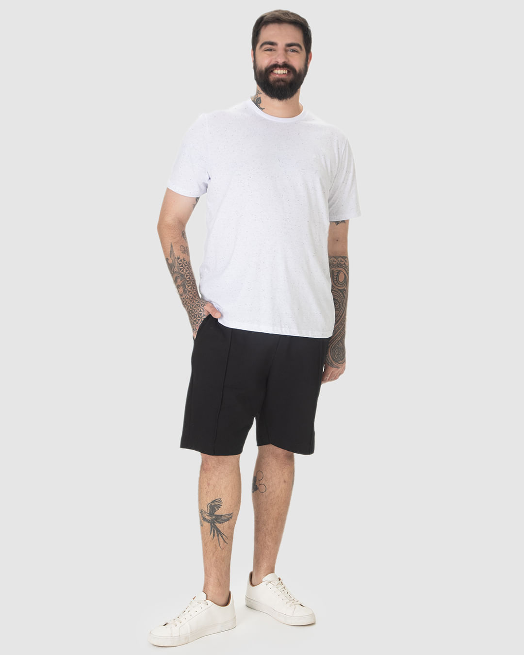 Bermuda Masculina Plus Size Bolso Faca Lateral Em Moletom Sarjado