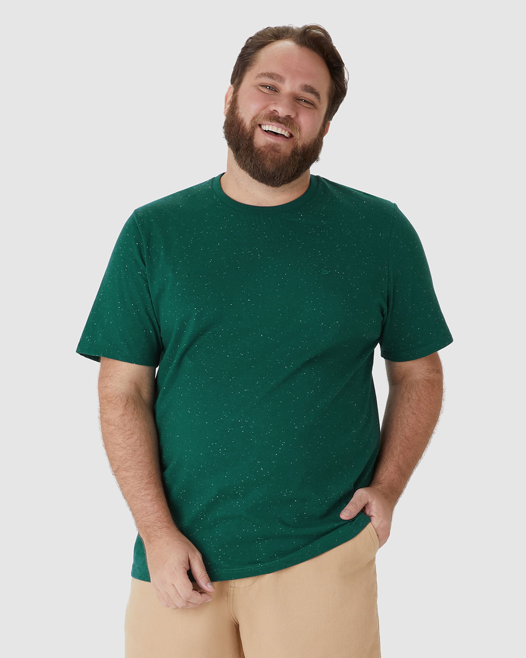 Camiseta Básica Masculina Plus Size Com Bordado Em Malha Botonê - Imagem 21