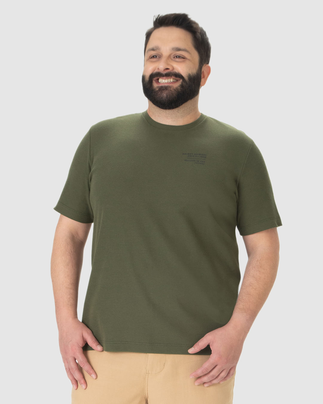 Camiseta Masculina Plus Size Believe In The Future em Malha Texturizada