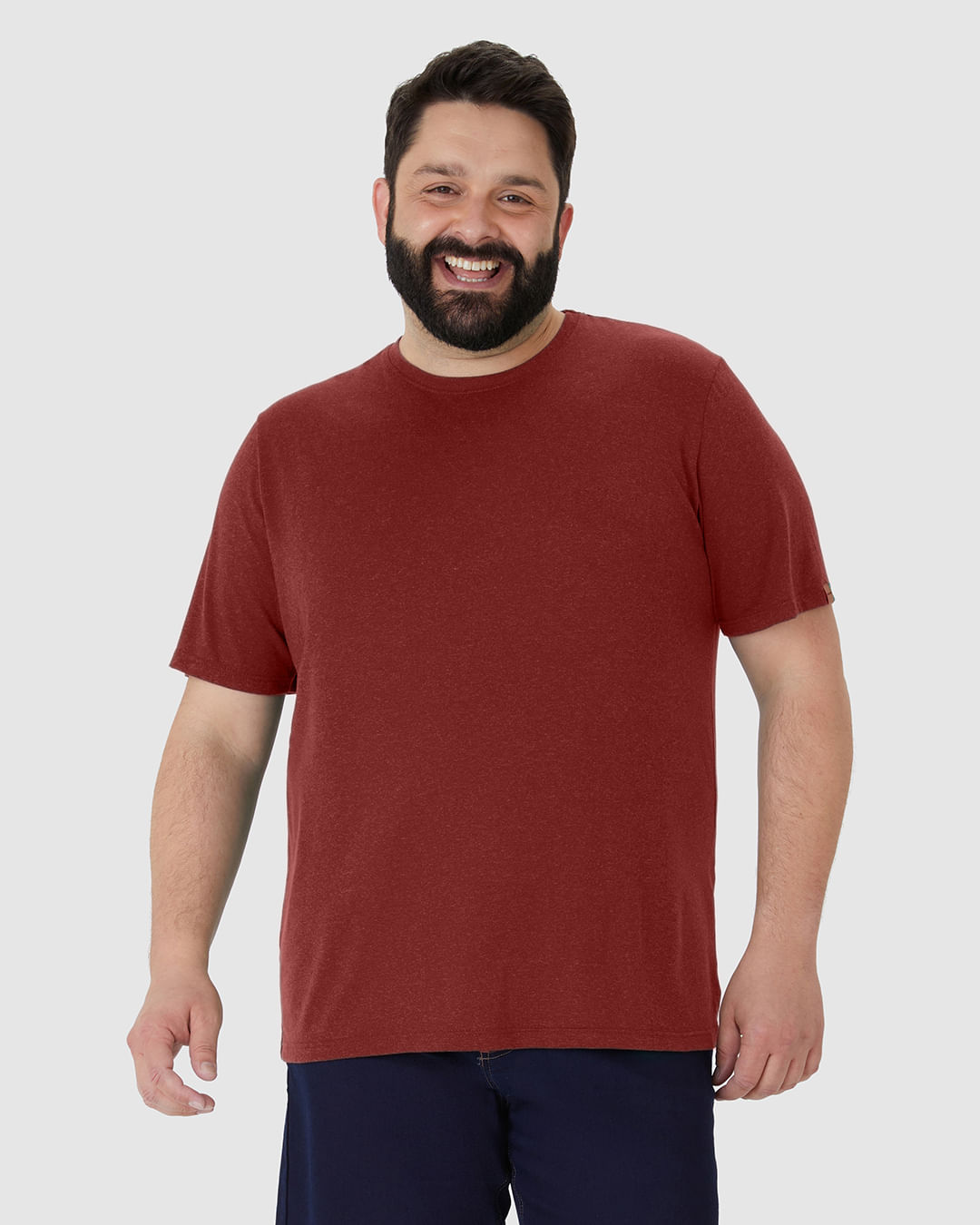 Camiseta Movimento Masculina Plus Size Decote Redondo Em Malha Anti Odor