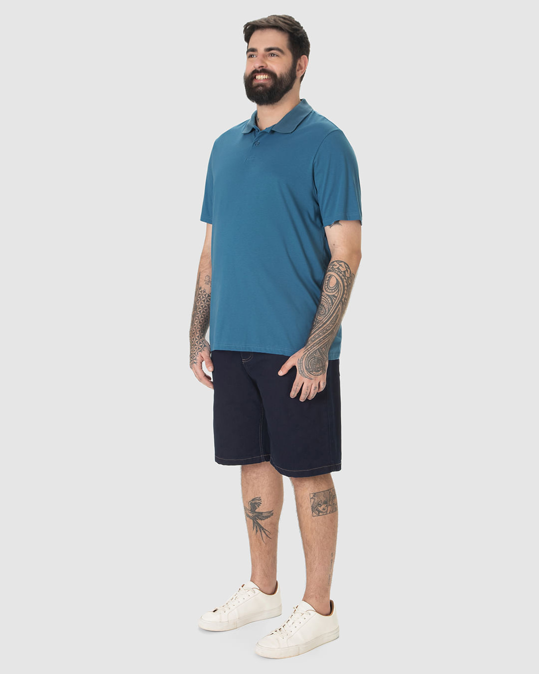 Camisa Polo Básica Masculina Plus Size Em Algodão - Imagem 17