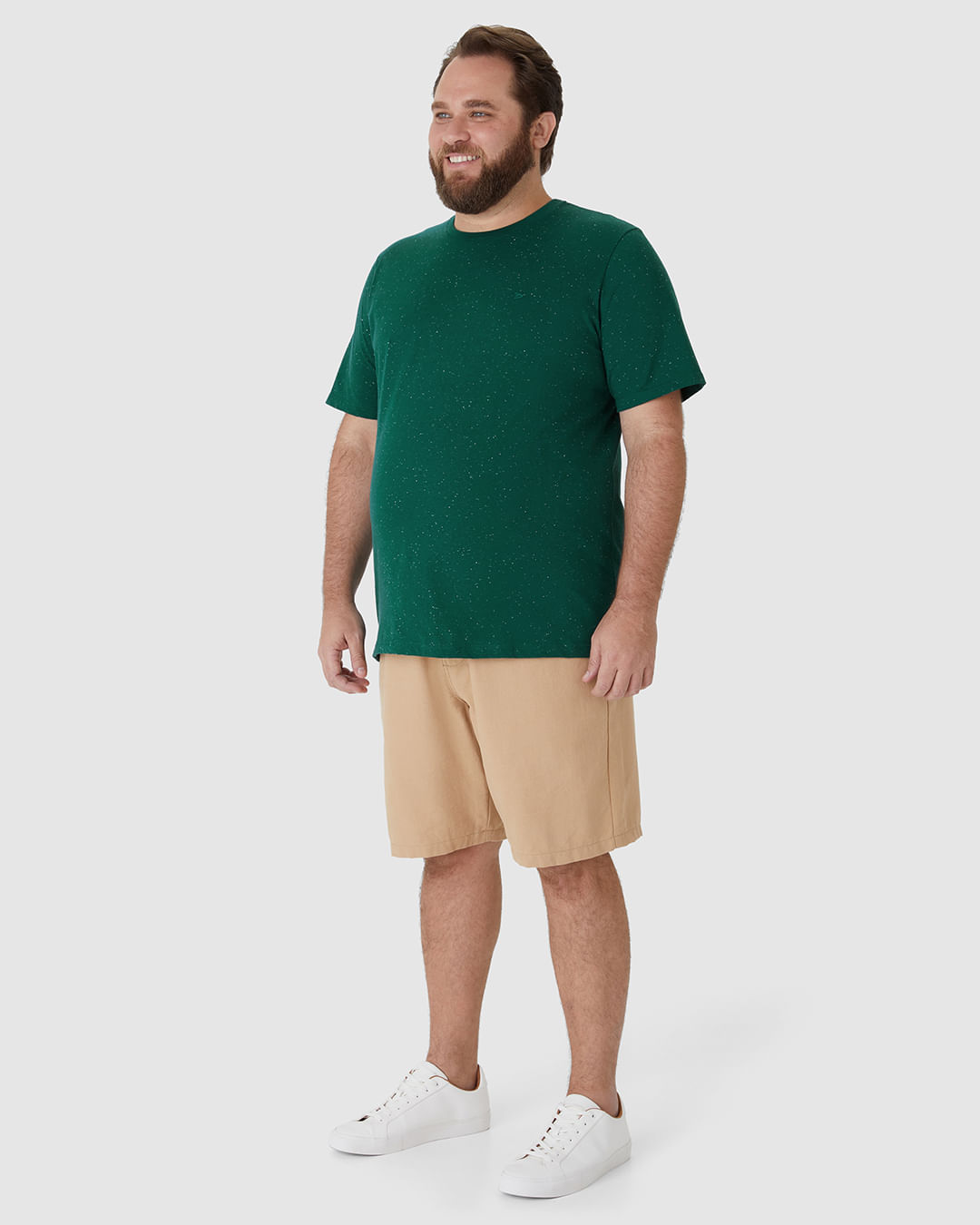 Camiseta Básica Masculina Plus Size Com Bordado Em Malha Botonê - Imagem 2