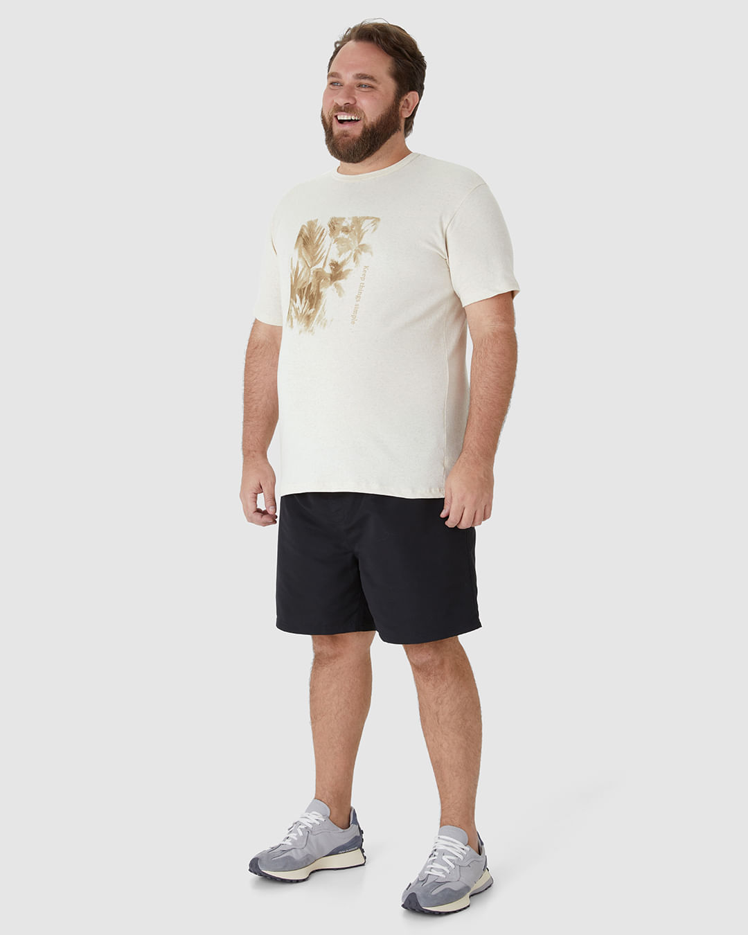 Camiseta Masculina Plus Size Keep Things Simple Em Malha Linho - Imagem 17