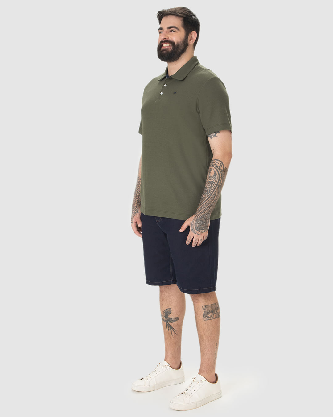 Camisa Polo Masculina Plus Size Bordado Frontal Em Malha Texturizada - Imagem 22