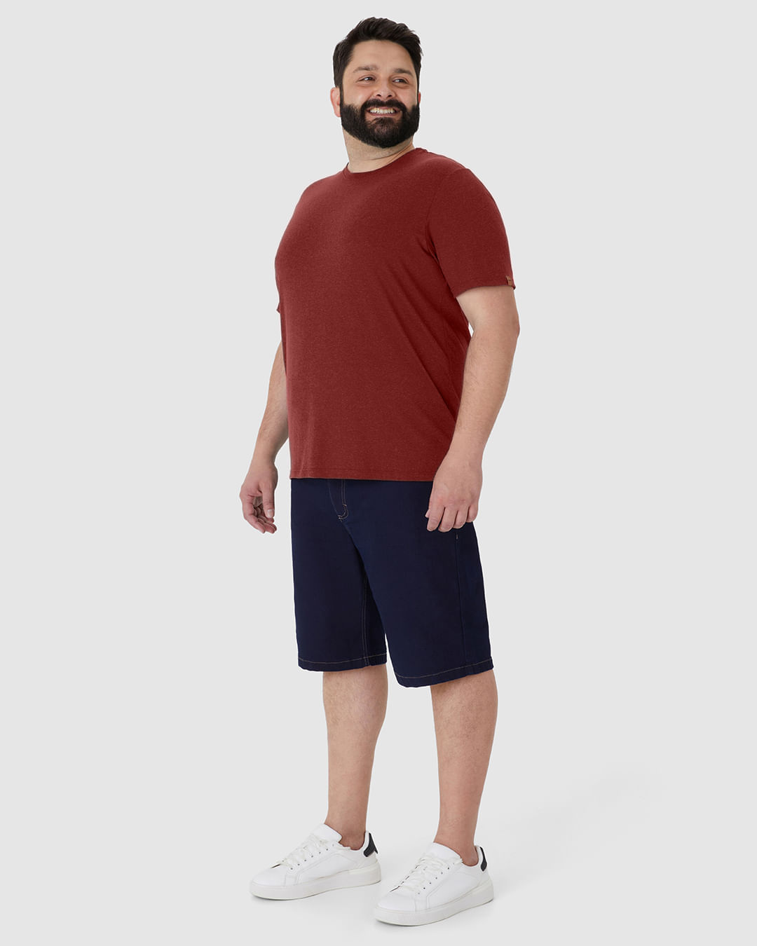 Camiseta Movimento Masculina Plus Size Decote Redondo Em Malha Anti Odor - Imagem 7