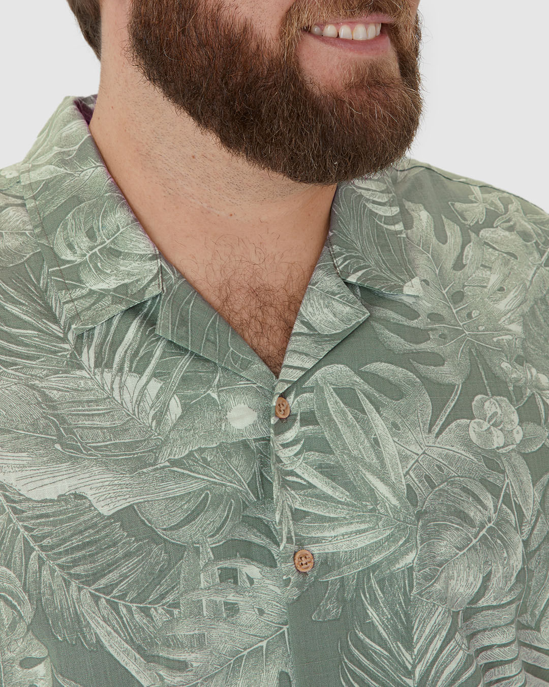 Camisa Masculina Plus Size Estampada Manga Curta Em Linho Com Algodão - Imagem 23