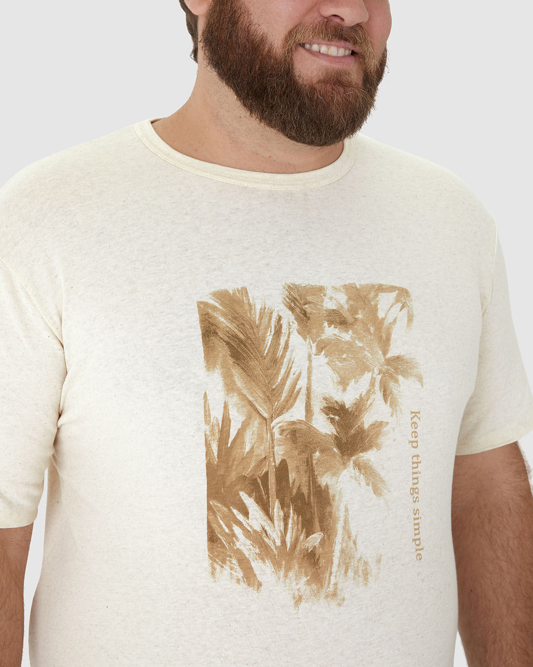 Camiseta Masculina Plus Size Keep Things Simple Em Malha Linho - Imagem 8