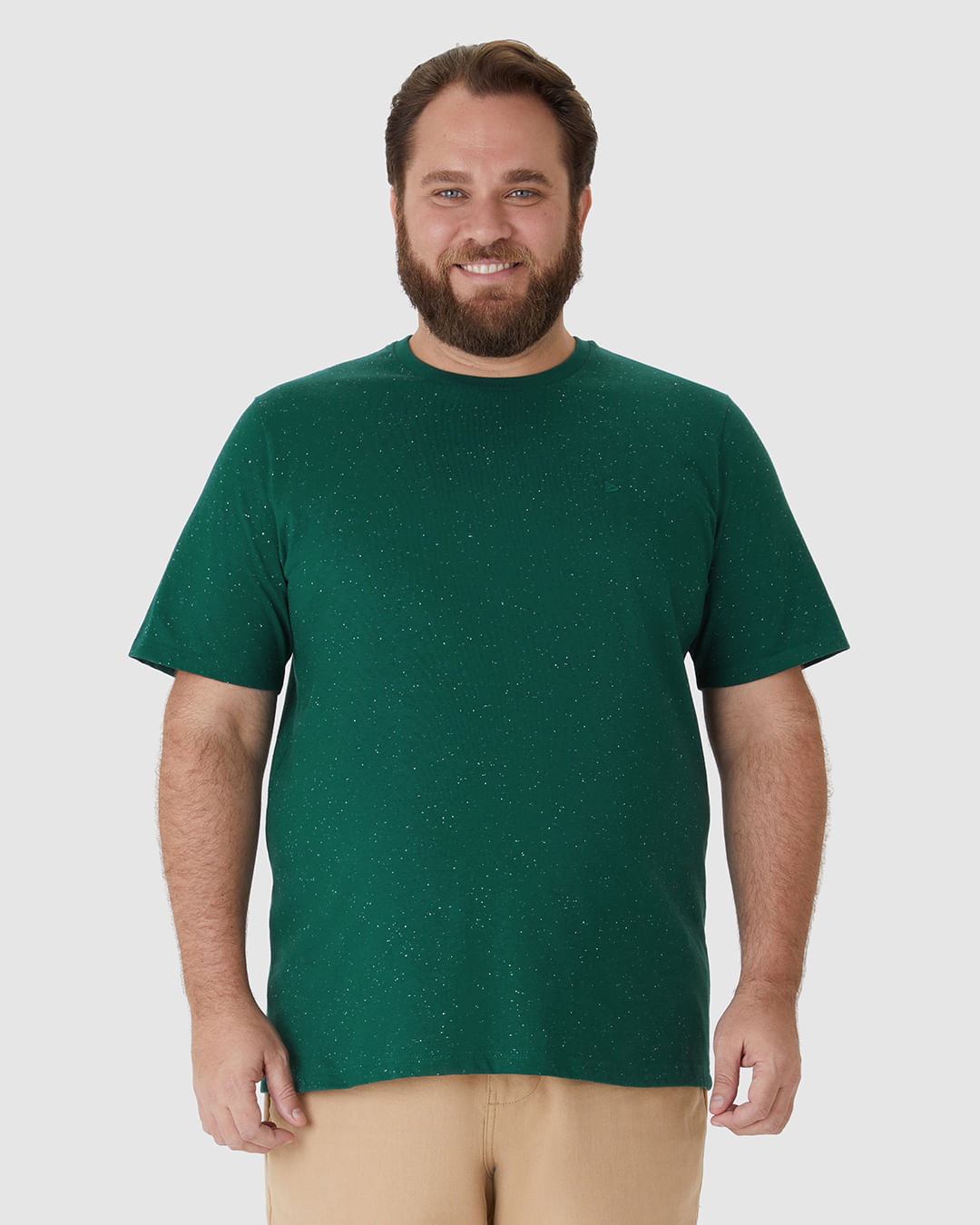 Camiseta Básica Masculina Plus Size Com Bordado Em Malha Botonê - Imagem 4