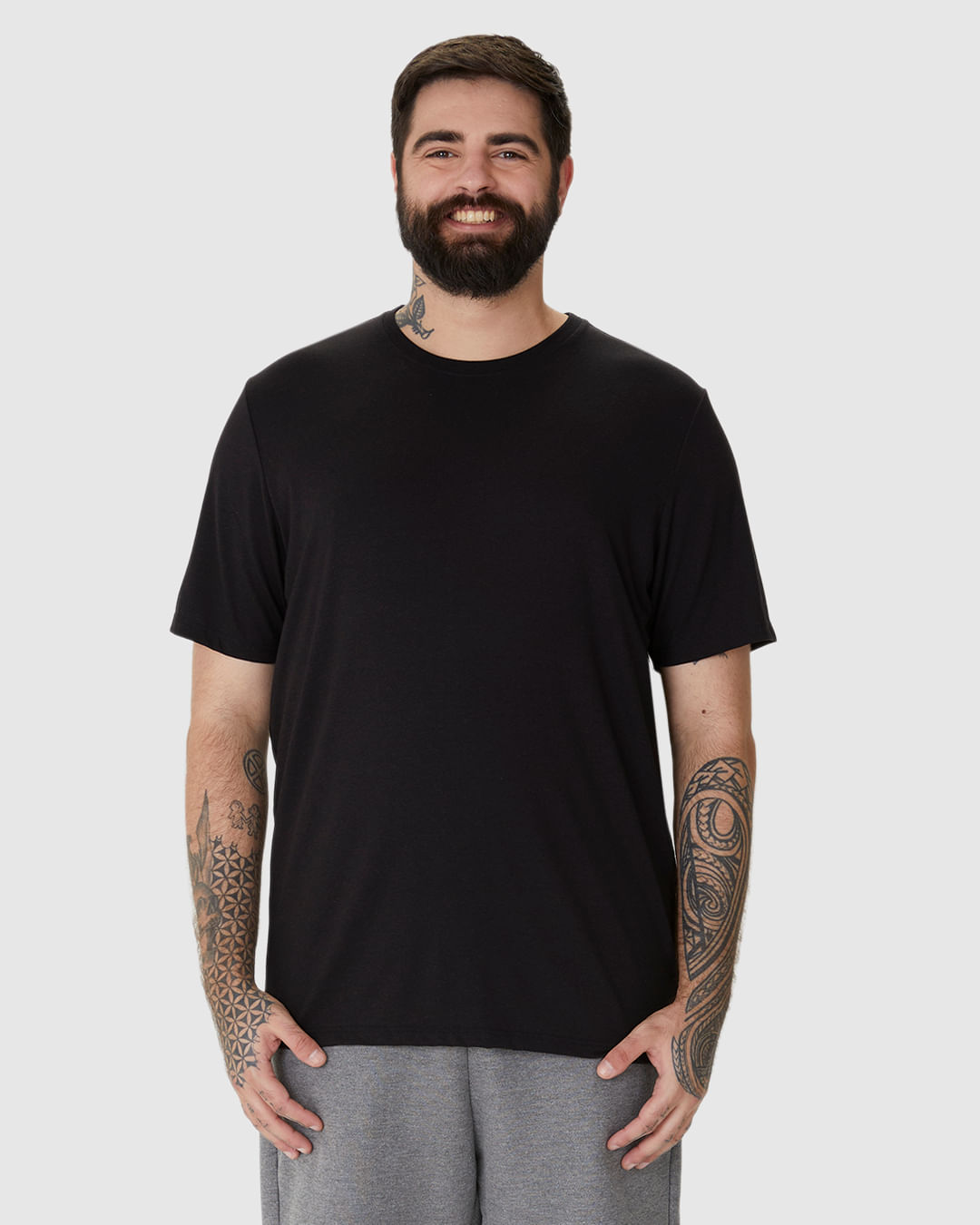 Camiseta Movimento Masculina Plus Size Decote Redondo Em Malha Anti Odor - Imagem 24