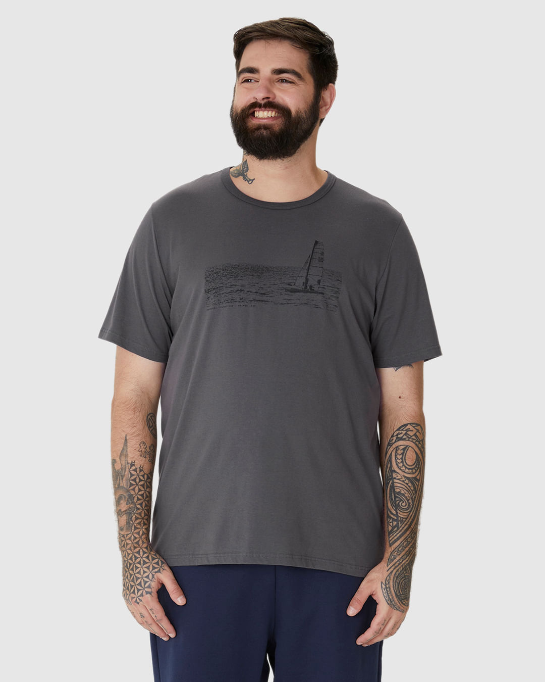 Camiseta Masculina Plus Size Tropical Collection Em Algodão - Imagem 4