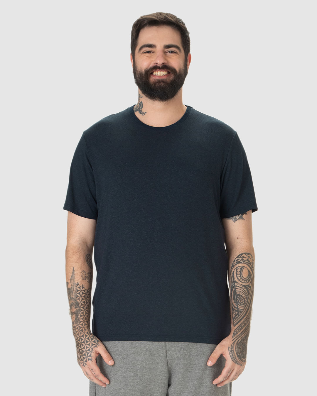 Camiseta Movimento Masculina Plus Size Decote Redondo Em Malha Anti Odor - Imagem 23