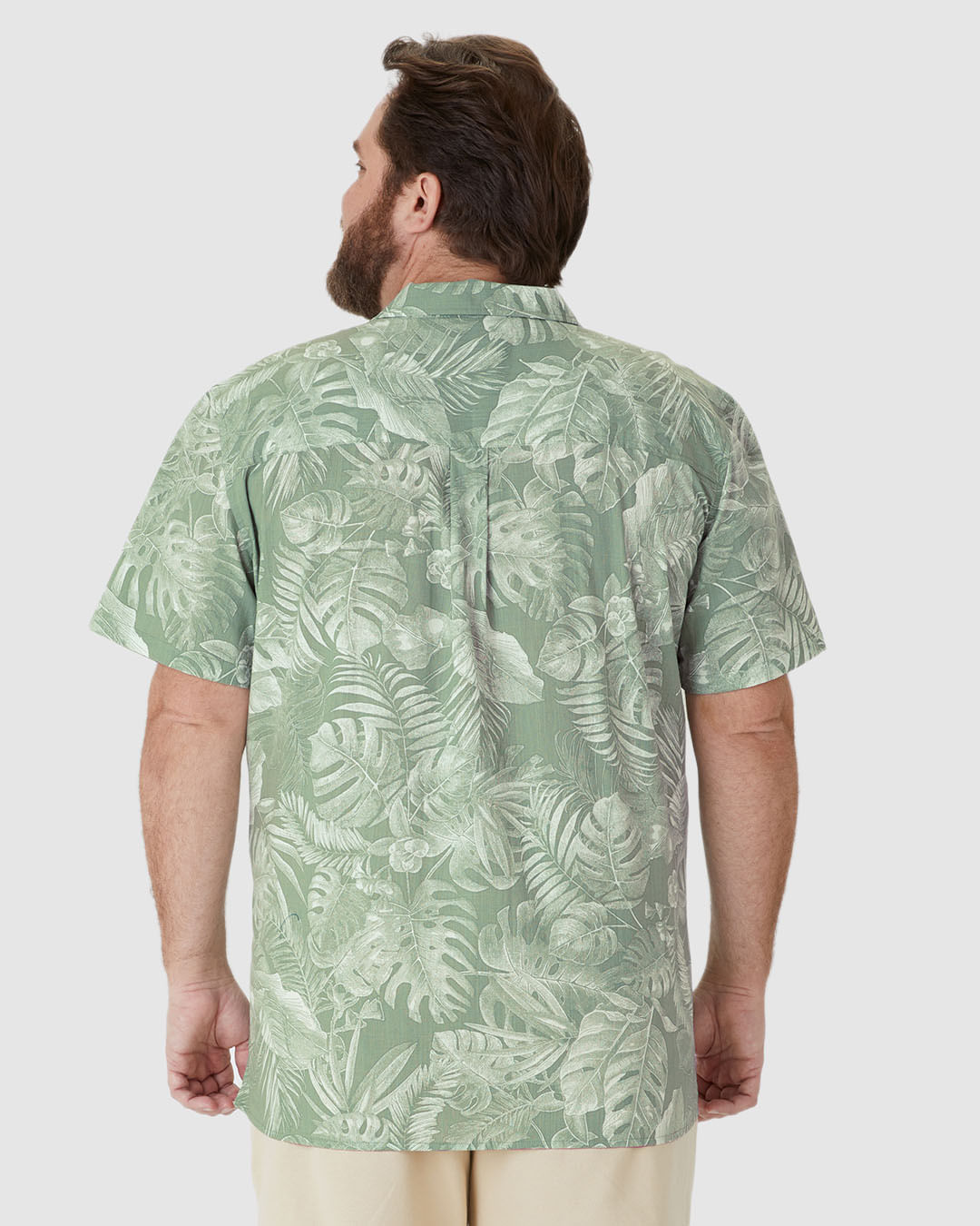 Camisa Masculina Plus Size Estampada Manga Curta Em Linho Com Algodão - Imagem 25