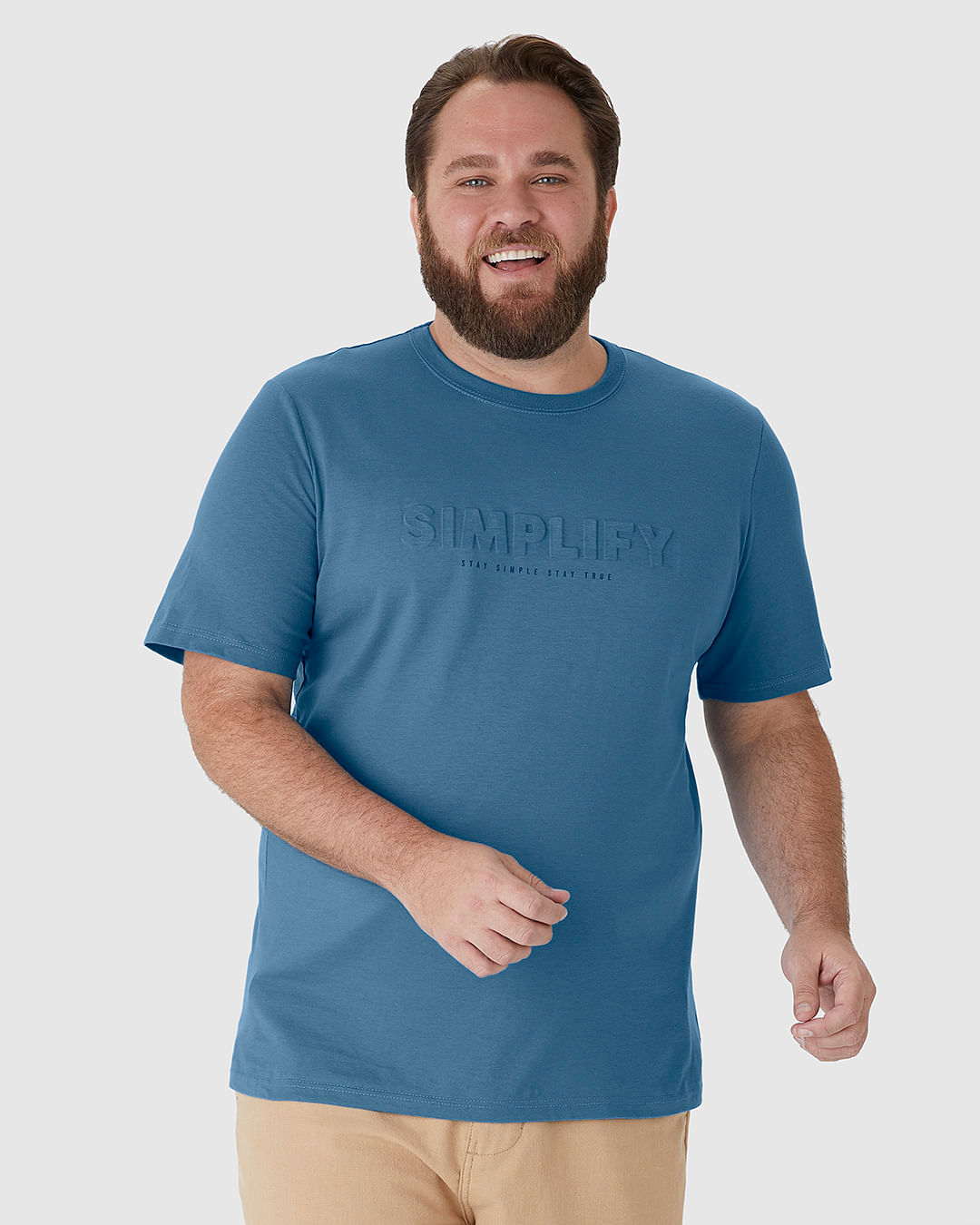 Camiseta Masculina Plus Size Estampa Alto Relevo Simplify Em Algodão - Imagem 16