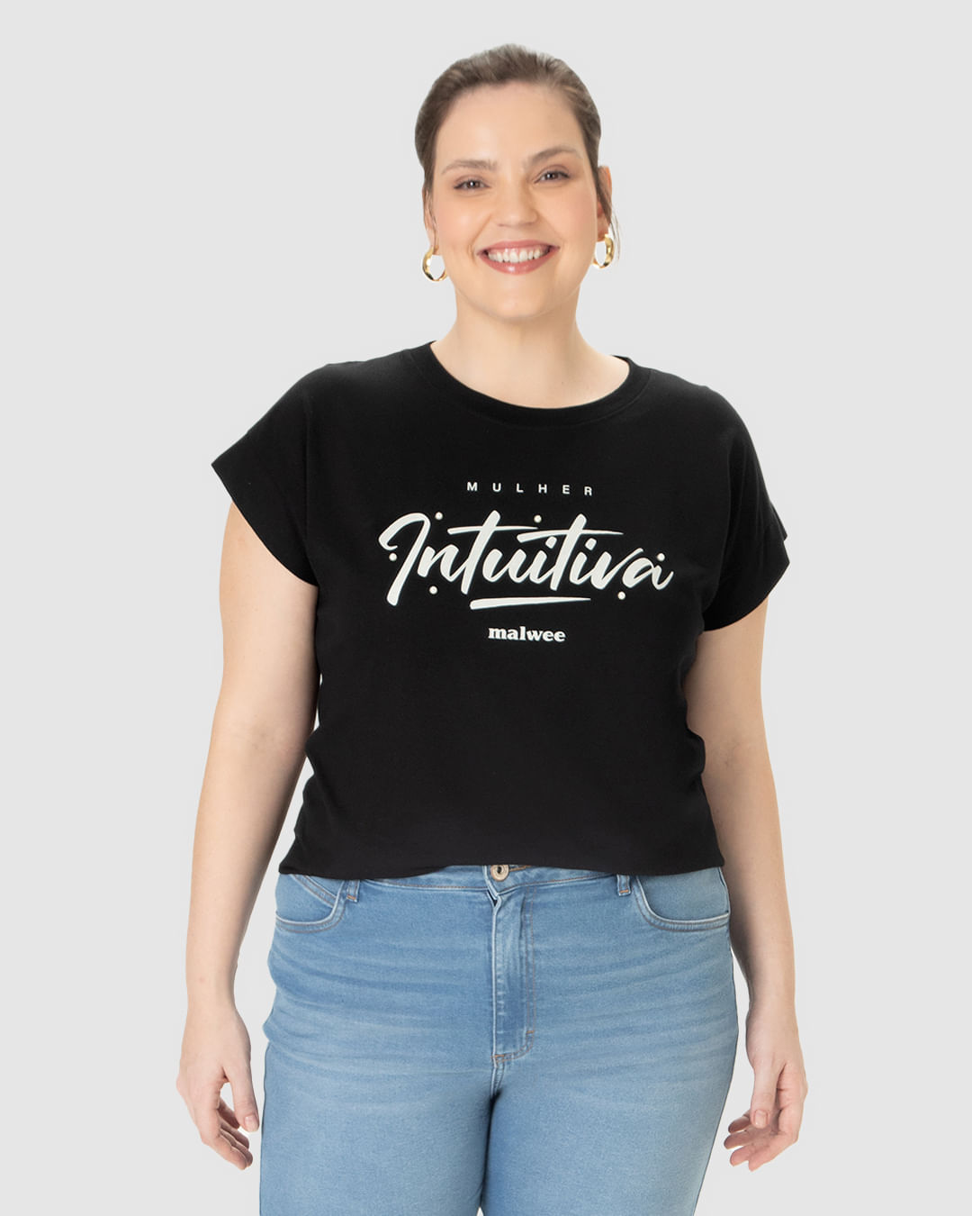 Blusa Feminina Plus Size Mulher Intuitiva Com Pérolas Em Algodão - Imagem 16