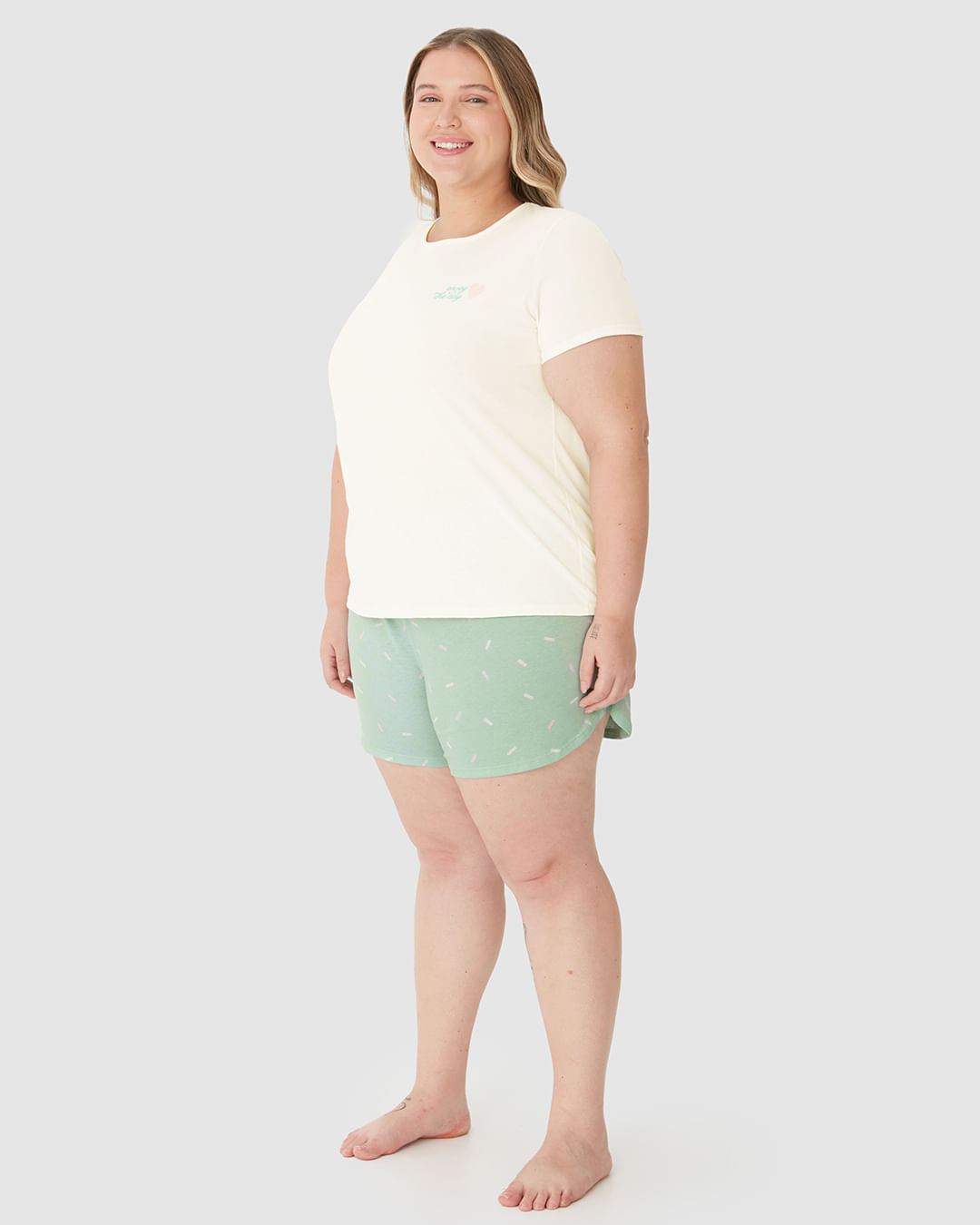 Pijama Feminino Plus Size Enjoy The Day Em Algodão - Imagem 2