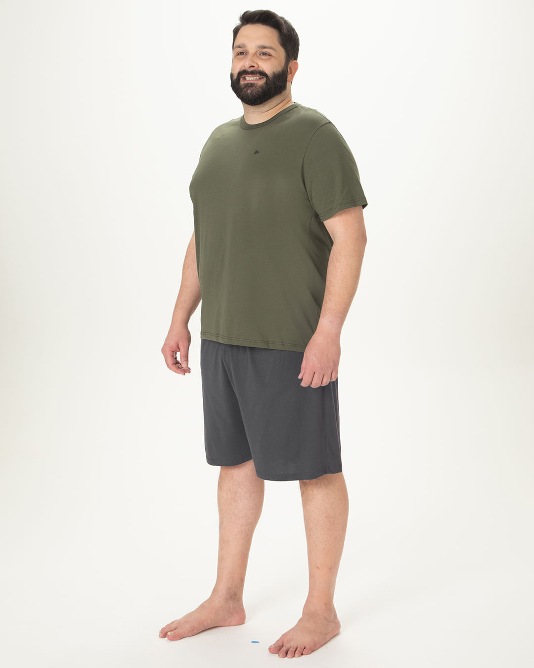 Pijama Masculino Camiseta Manga Curta E Shorts Cós Elástico Em Algodão - Imagem 12