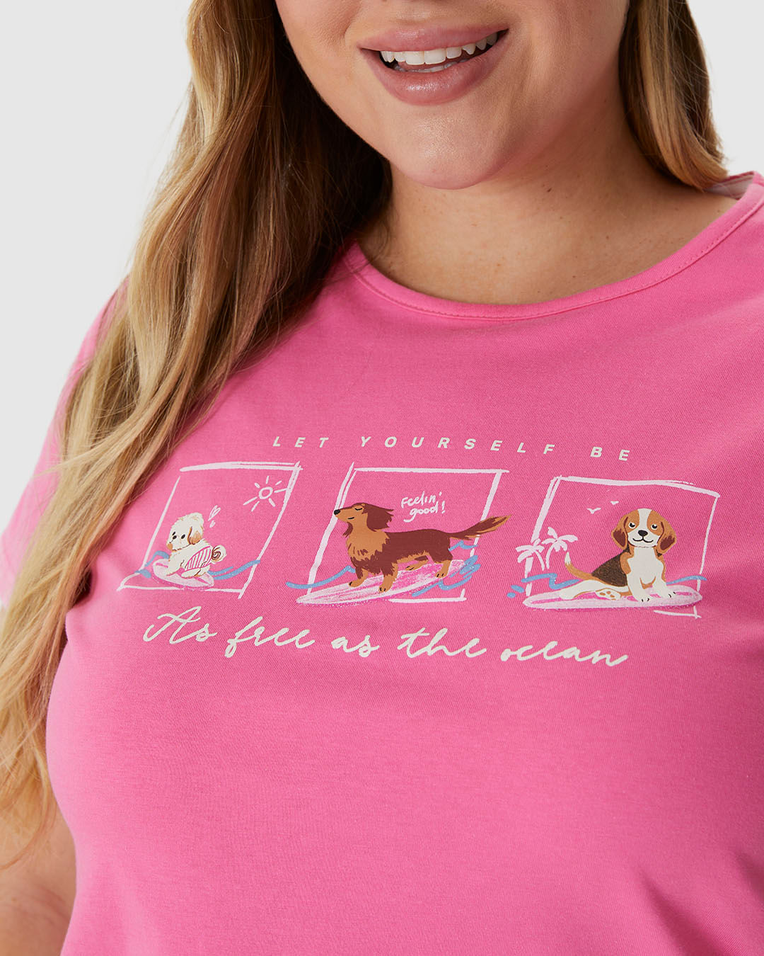 Pijama Feminino Plus Size Let Yourself Be As Free As The Ocean Em Algodão - Imagem 9