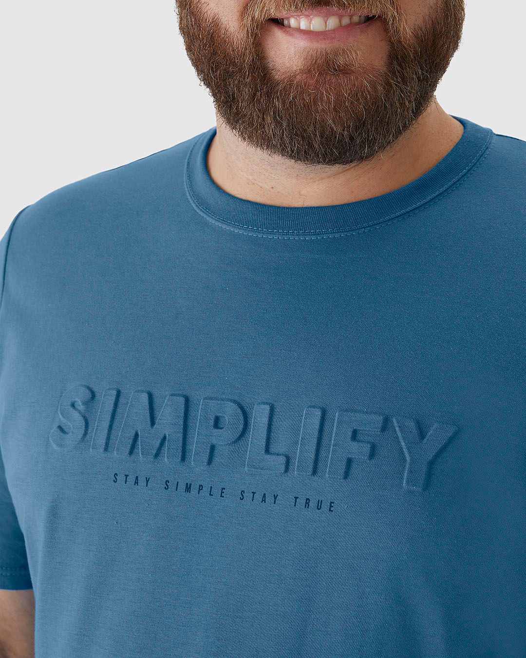Camiseta Masculina Plus Size Estampa Alto Relevo Simplify Em Algodão - Imagem 8
