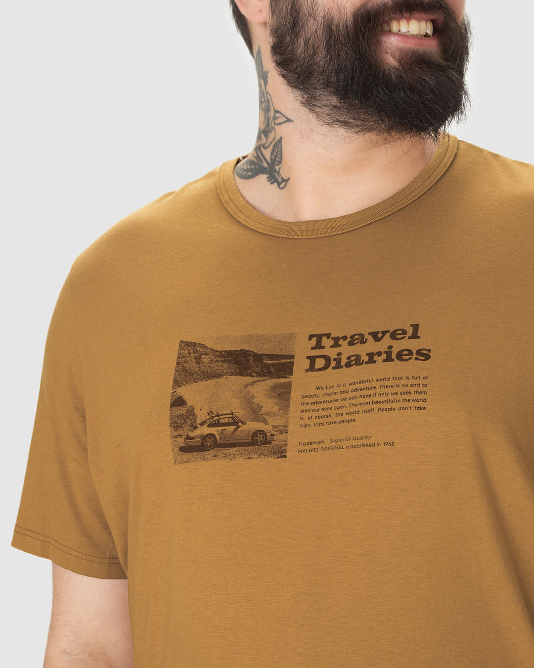 Camiseta Masculina Plus Size Travel Diaries Em Algodão - Imagem 23