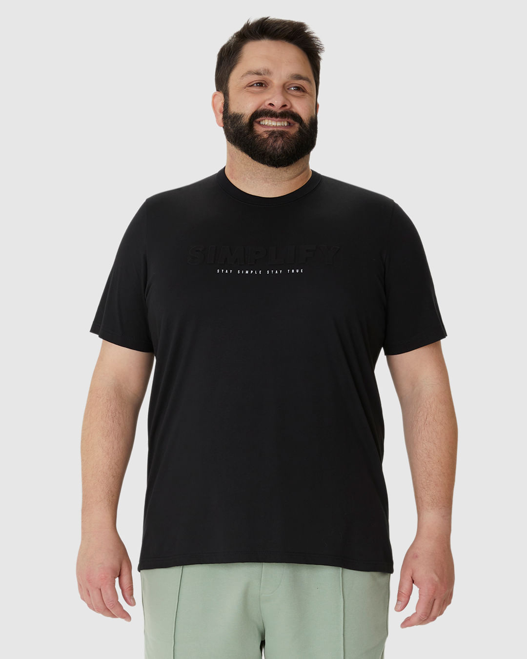 Camiseta Masculina Plus Size Estampa Alto Relevo Simplify Em Algodão - Imagem 19
