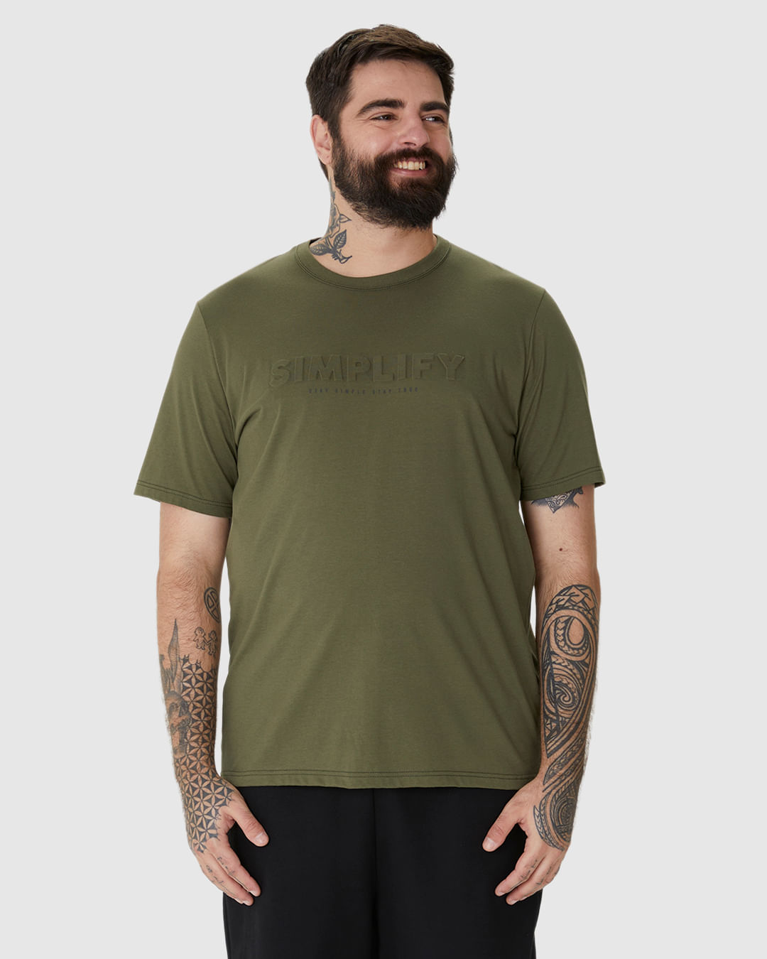 Camiseta Masculina Plus Size Estampa Alto Relevo Simplify Em Algodão - Imagem 14