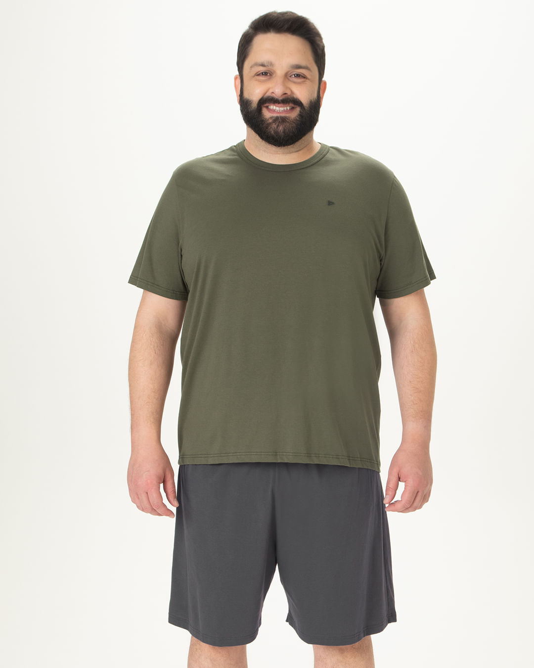 Pijama Masculino Camiseta Manga Curta E Shorts Cós Elástico Em Algodão - Imagem 19