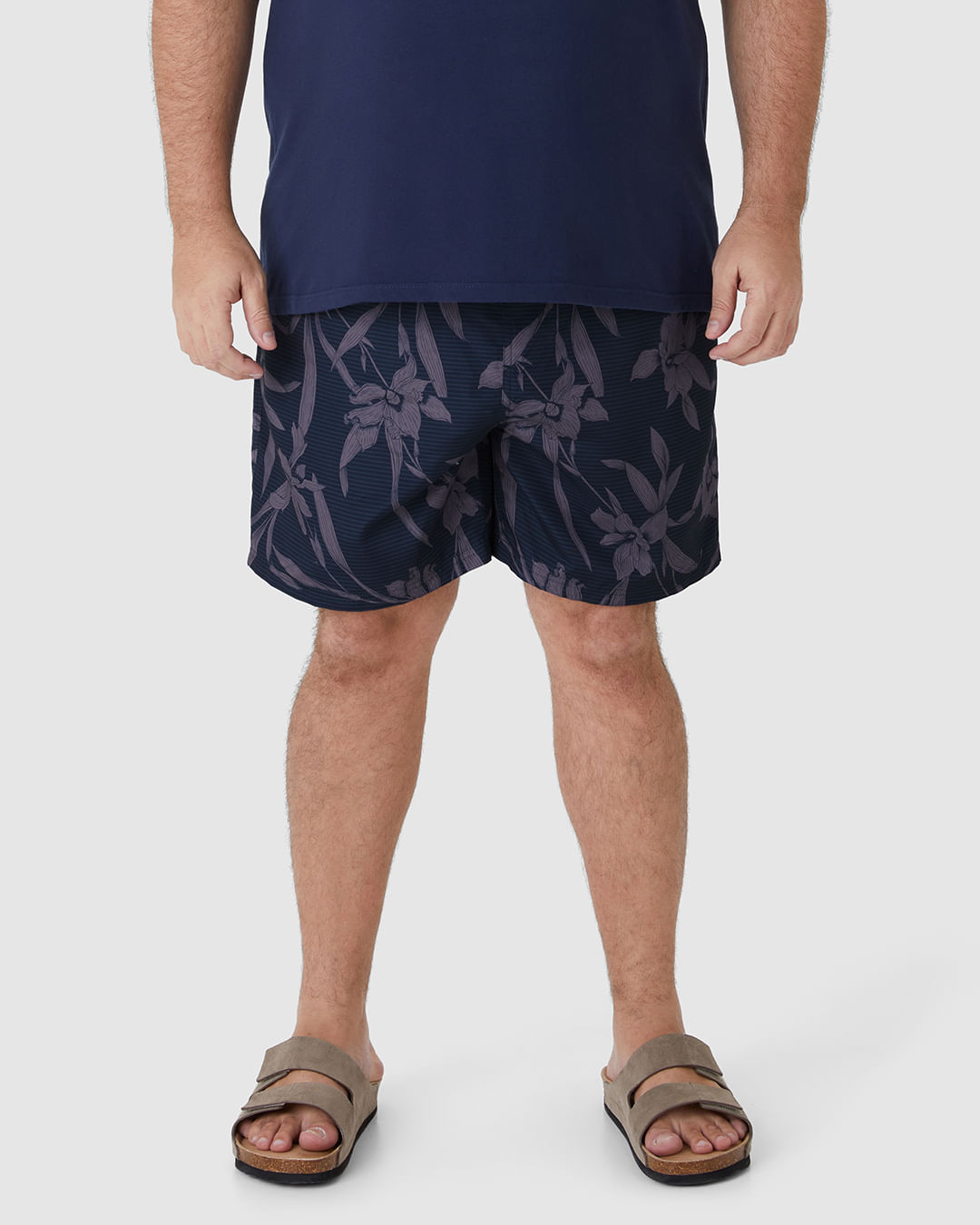 Shorts Masculino Plus Size Cós Com Cadarço Funcional Em Tafetá - Imagem 19
