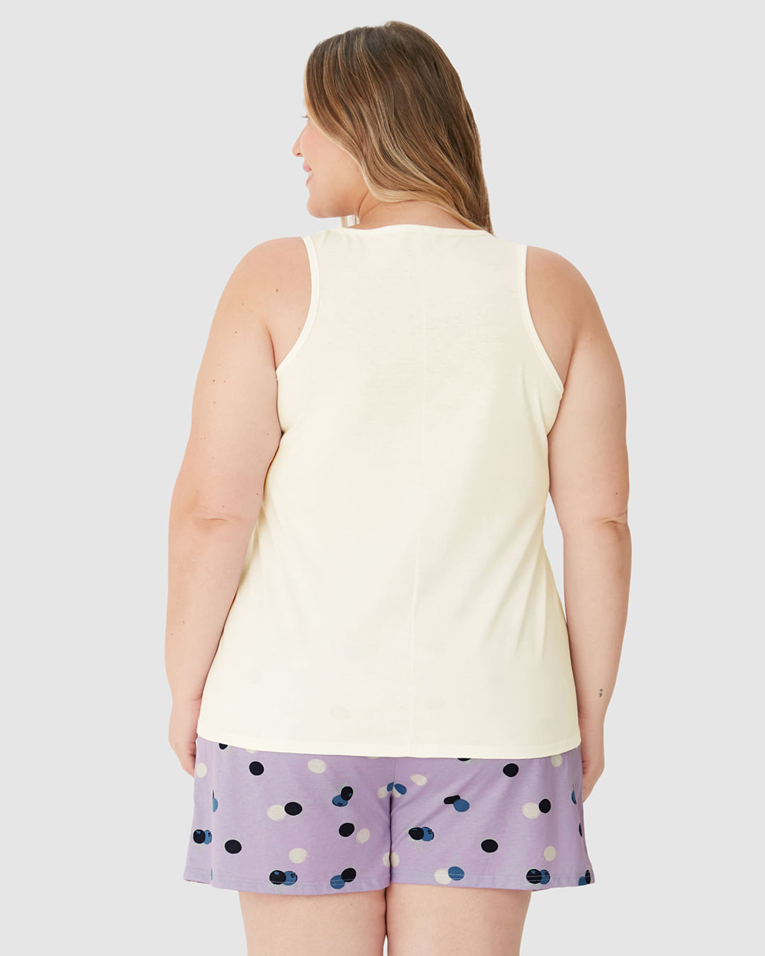 Pijama Feminino Plus Size Regata Brunch Club A Taste Of Happiness Em Algodão - Imagem 15