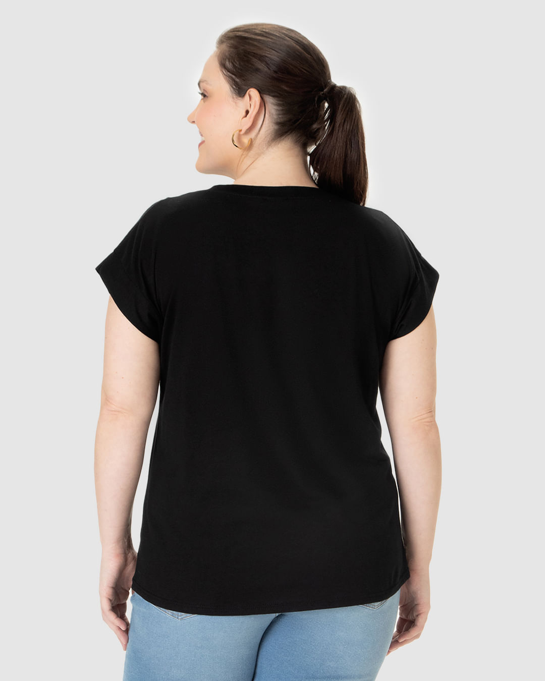 Blusa Feminina Plus Size Mulher Intuitiva Com Pérolas Em Algodão - Imagem 10