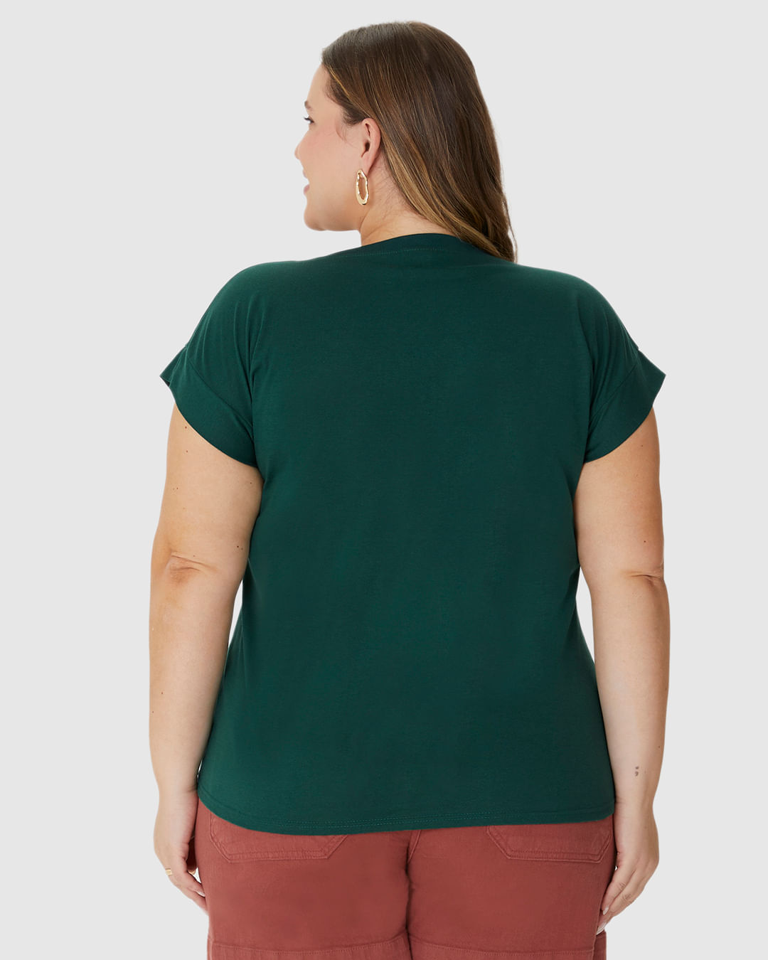 Blusa Feminina Plus Size Estampa Frontal Com Pérolas Em Algodão - Imagem 15