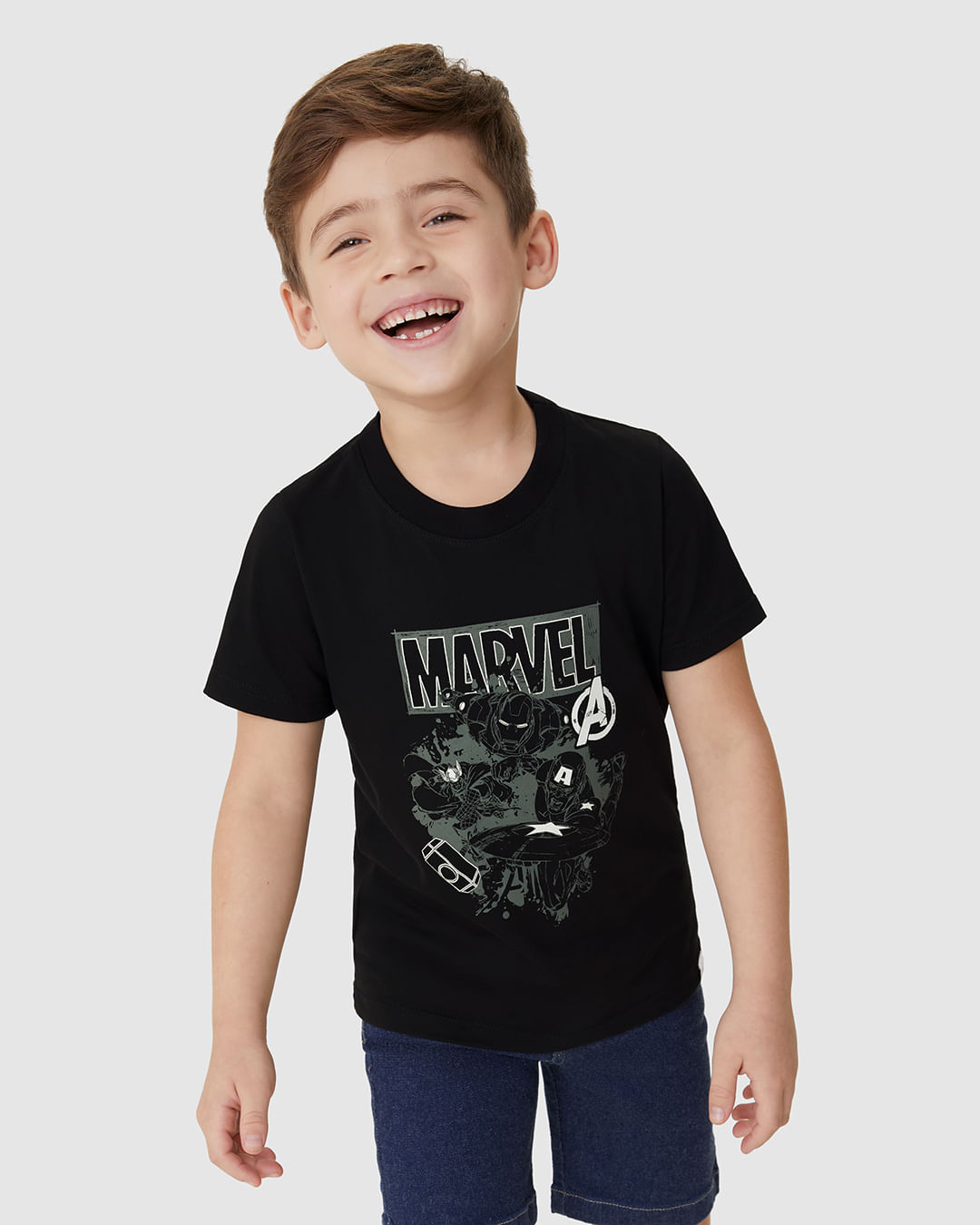 Camiseta Infantil Menino Avengers Estampa Brilha No Escuro Malwee Kids - Imagem 37