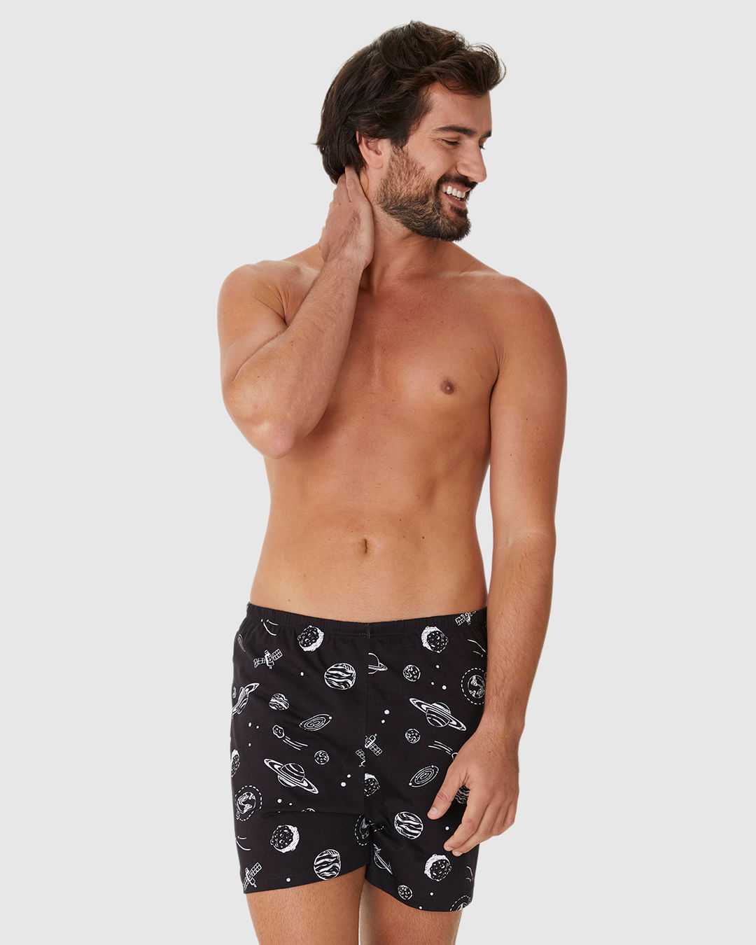 Shorts Masculino De Pijama Cós Elástico Em Algodão - Imagem 16