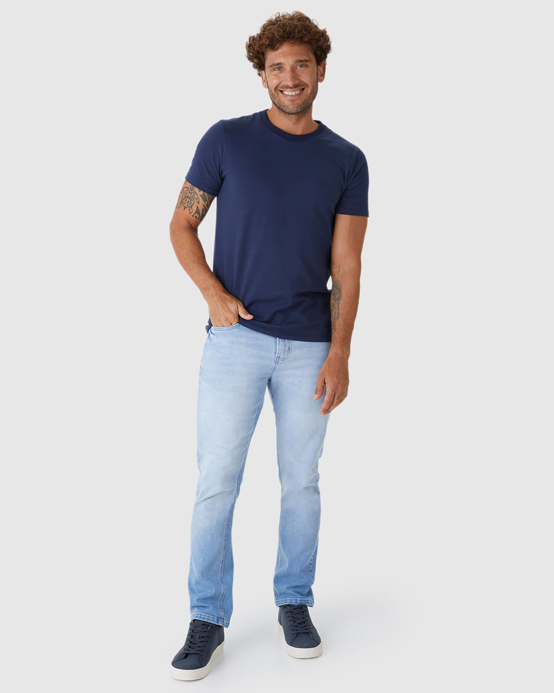 Calça Masculina Slim Cintura Média Em Jeans Com Elastano - Imagem 16