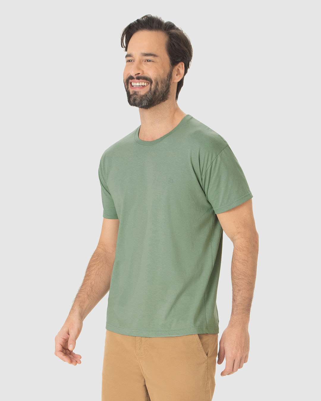 Camiseta Masculina Regular Em Malha Do Abraço