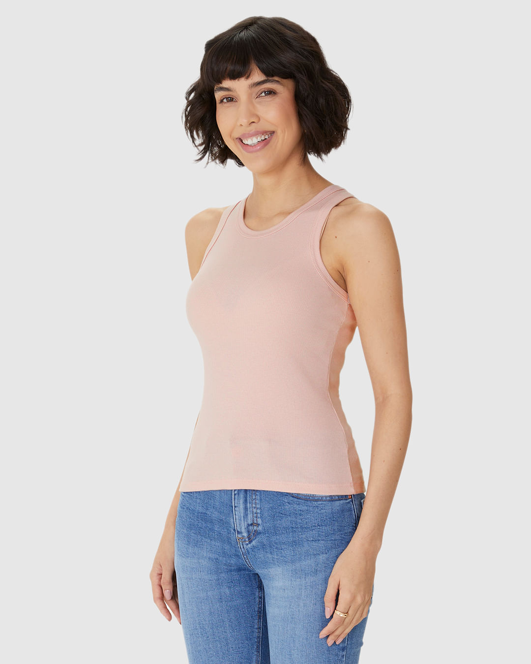 Regata Básica Feminina Decote U Em Ribana - Imagem 21