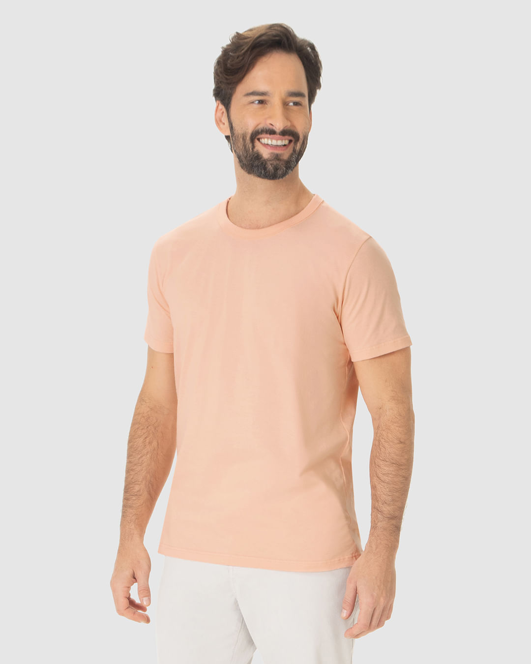 Camiseta Essencial Masculina Slim Decote Redondo Em Algodão