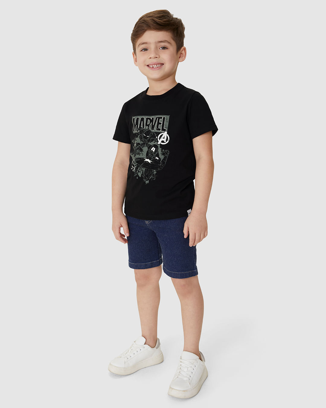 Camiseta Infantil Menino Avengers Estampa Brilha No Escuro Malwee Kids - Imagem 32