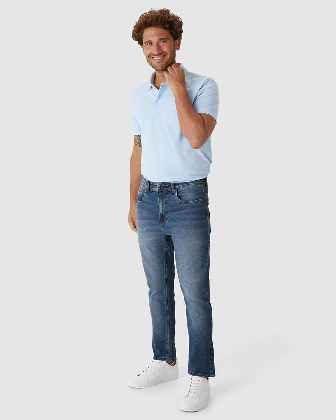 Calça Masculina Slim Cropped Em Jeans Com Elastano - Imagem 32