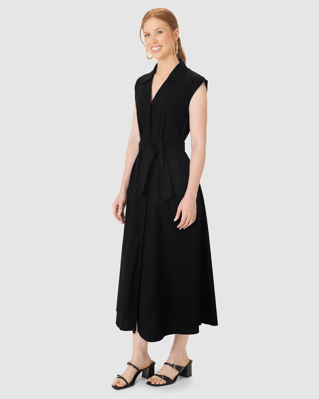 Vestido Chemise Com Cinto E Bolso Funcional Em Tricoline - Imagem 12