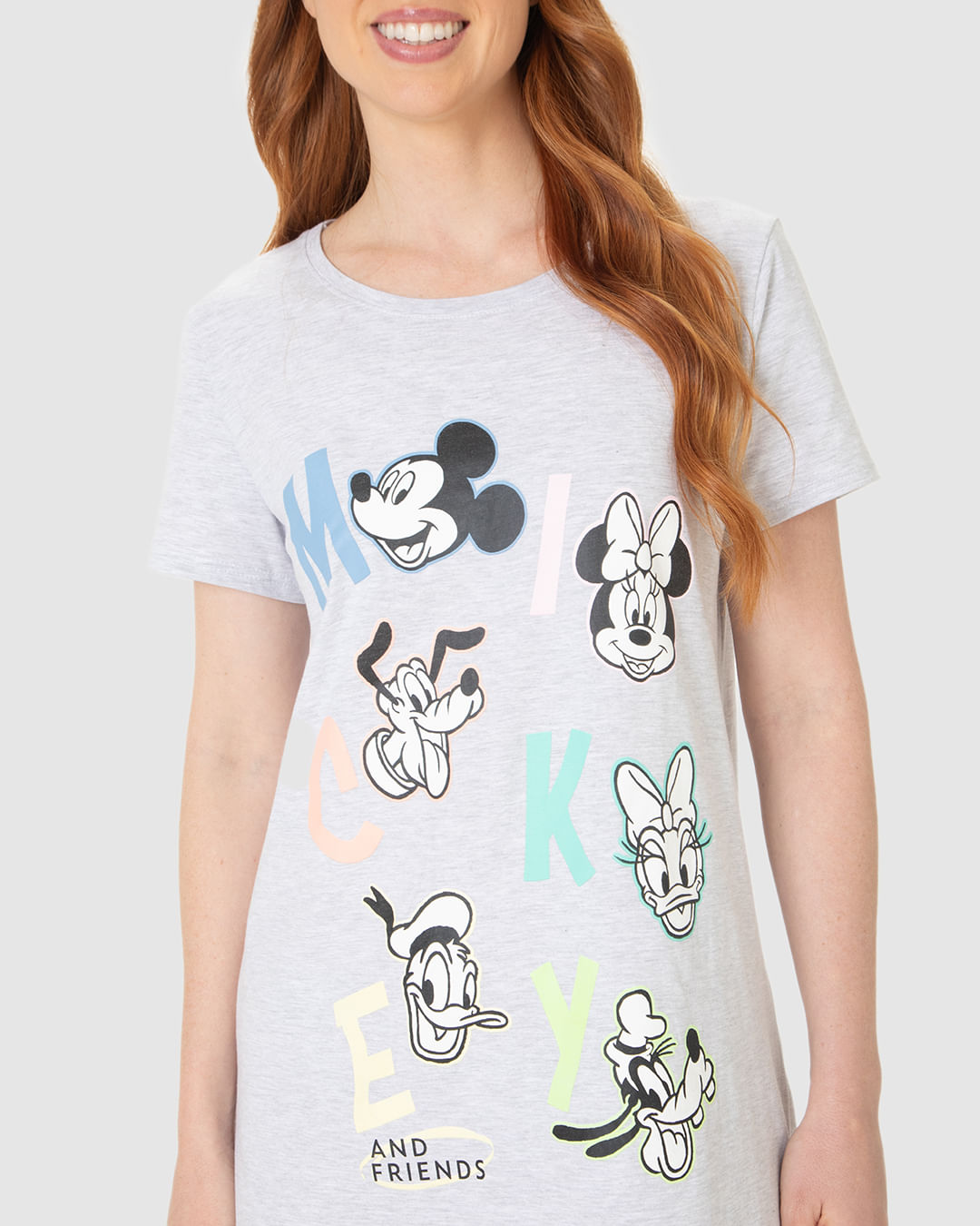 Camisola Feminina Mickey And Friends Em Malha Algodão - Imagem 9
