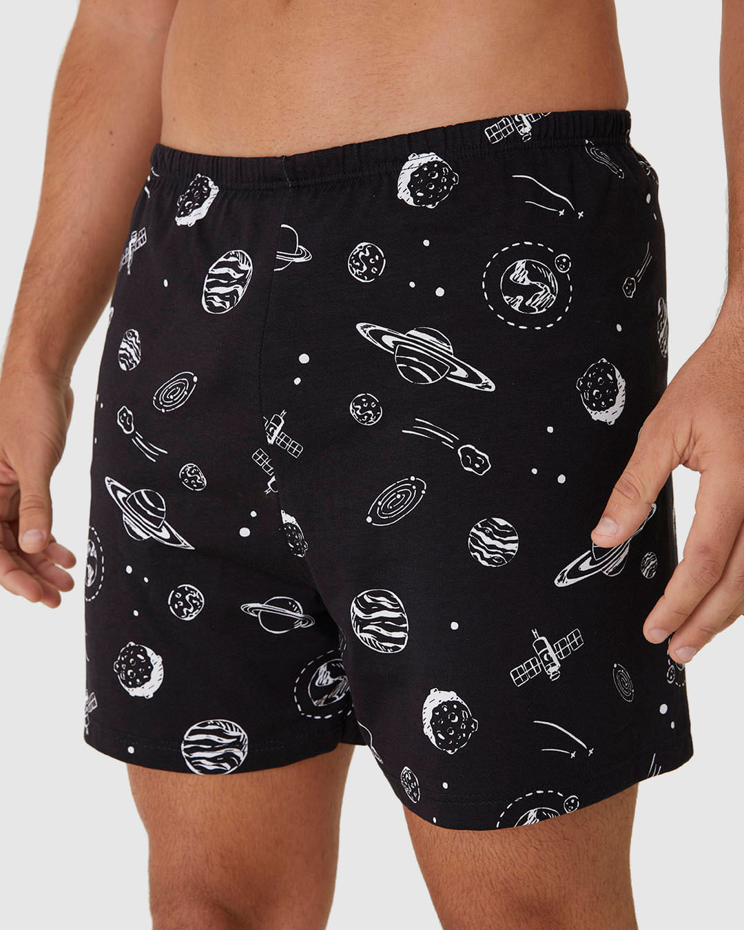 Shorts Masculino De Pijama Cós Elástico Em Algodão - Imagem 3