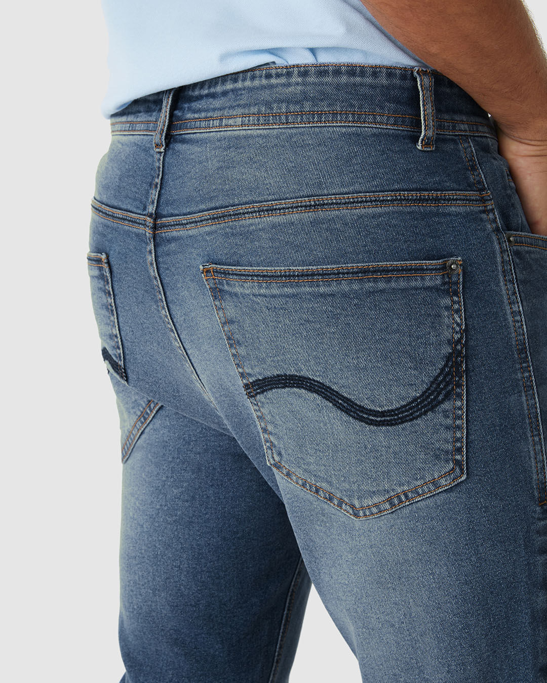 Calça Masculina Slim Cropped Em Jeans Com Elastano - Imagem 8