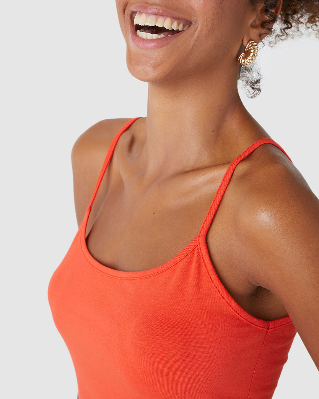 Regata Básica Feminina Alça Fina Em Algodão - Imagem 3