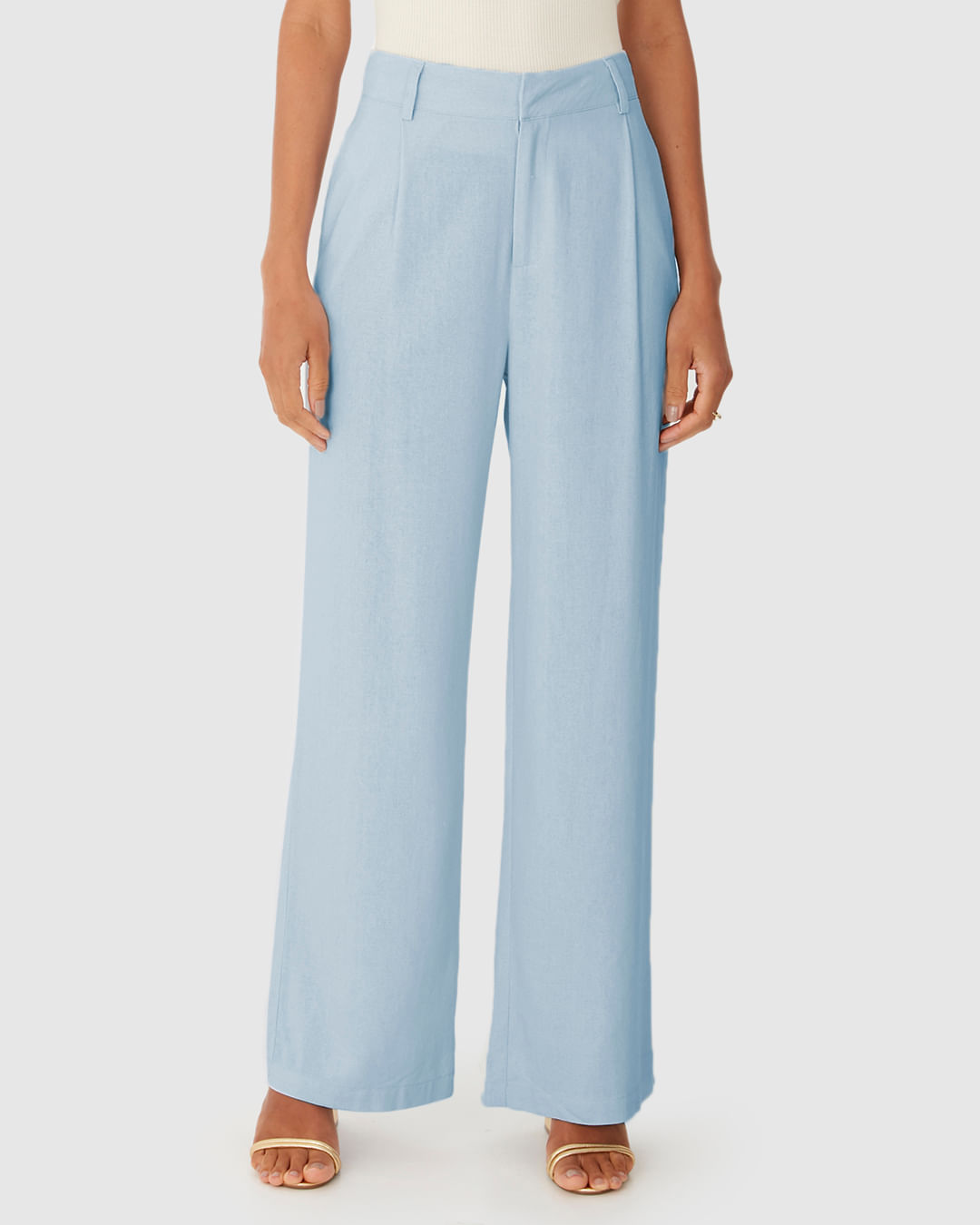 Calça Alfaiataria Feminina Cintura Alta Em Viscolinho - Imagem 19