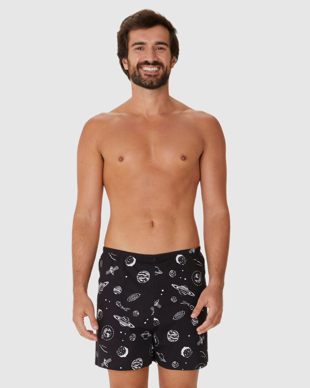 Shorts Masculino De Pijama Cós Elástico Em Algodão - Imagem 9