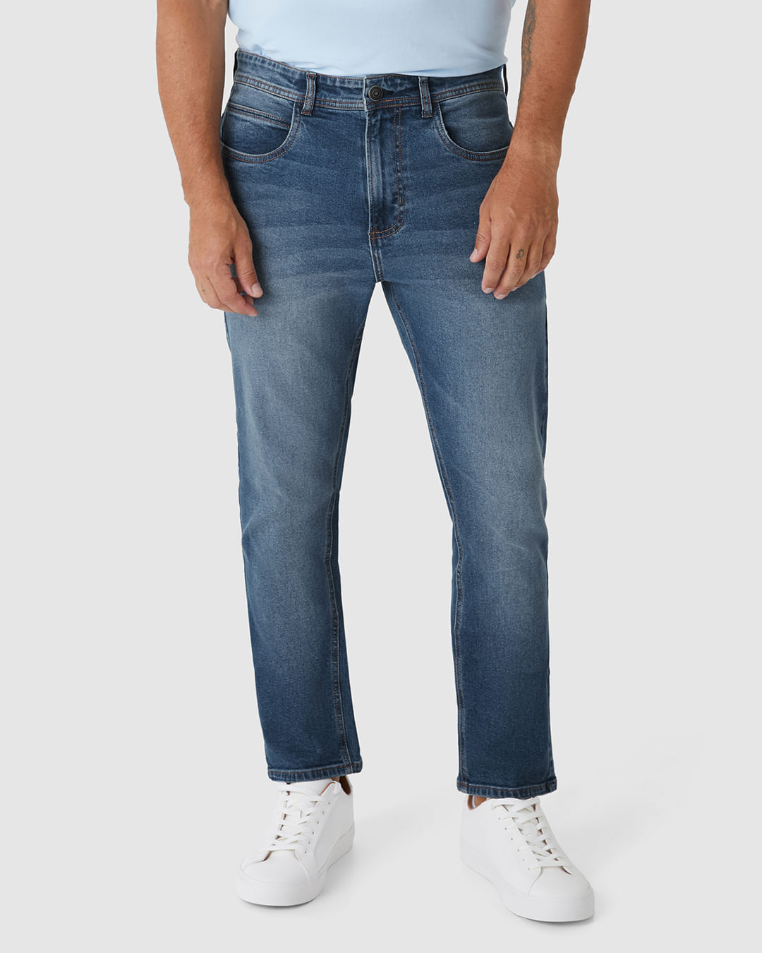 Calça Masculina Slim Cropped Em Jeans Com Elastano - Imagem 24