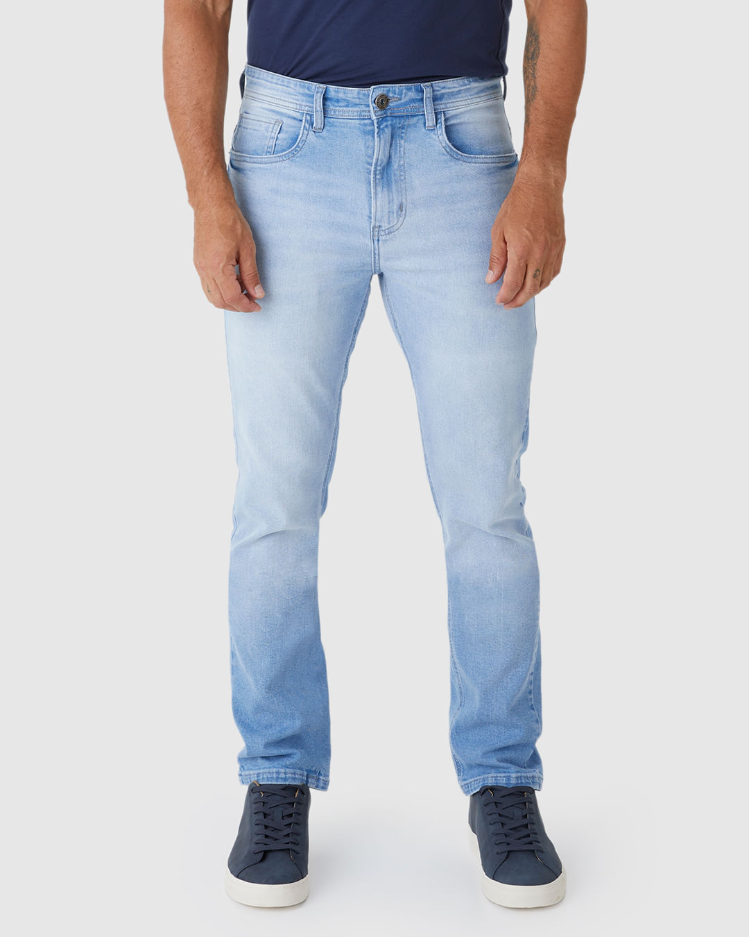 Calça Masculina Slim Cintura Média Em Jeans Com Elastano - Imagem 34