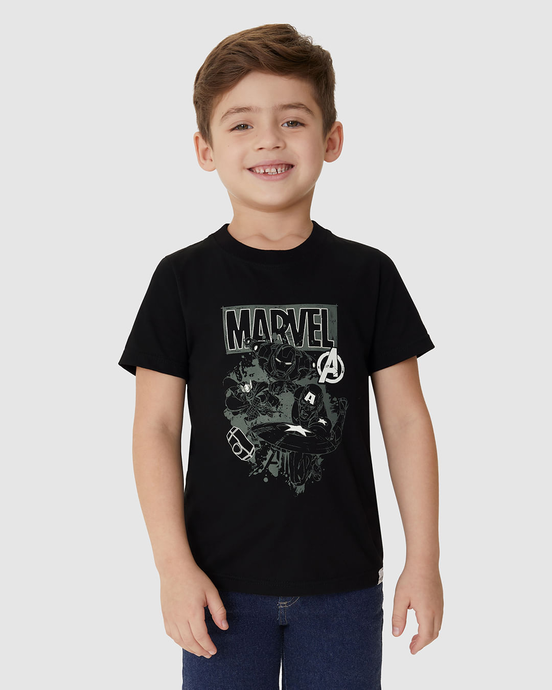 Camiseta Infantil Menino Avengers Estampa Brilha No Escuro Malwee Kids - Imagem 41